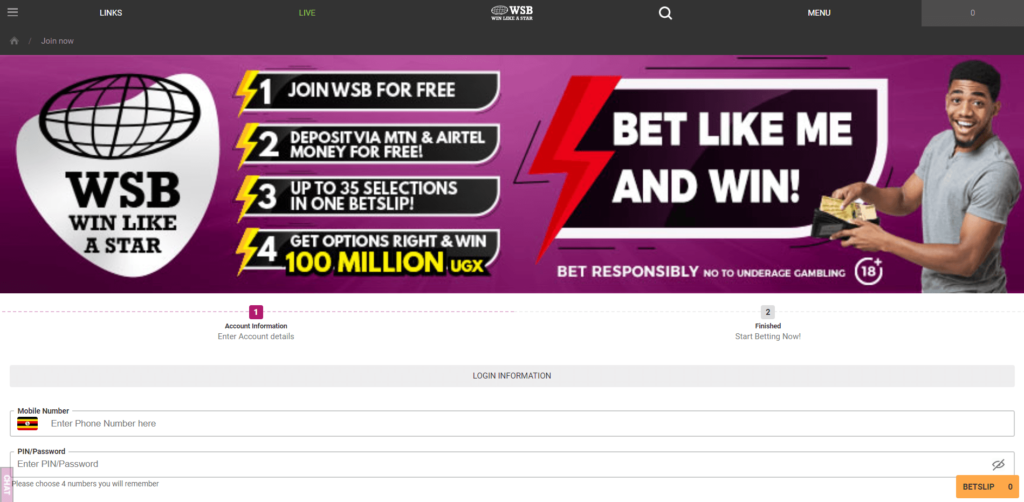 World Star Betting register